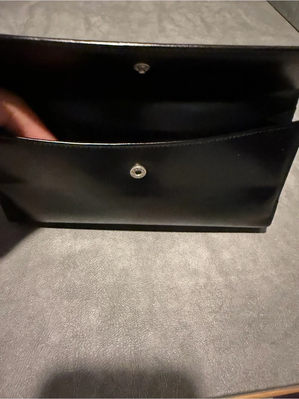 Gucci Black Leather Long Card Holder with Silver Signature Clasp